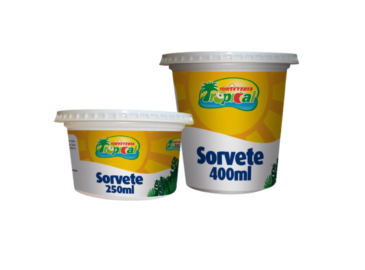 Pote de sorvete de abacaxi